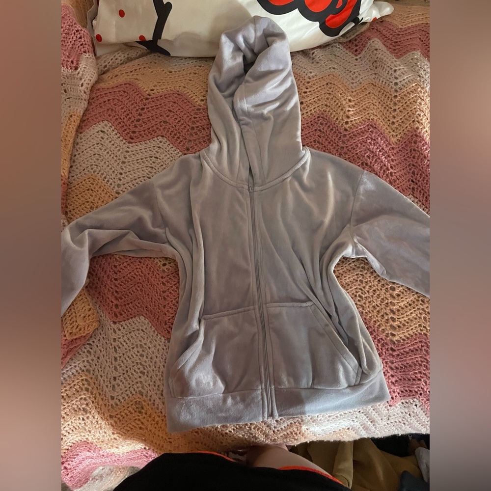 PURPLE/LAVENDER VELOUR ZIP UP
